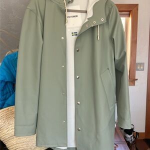 Stutterheim Sage Green Waterproof Hooded Raincoat